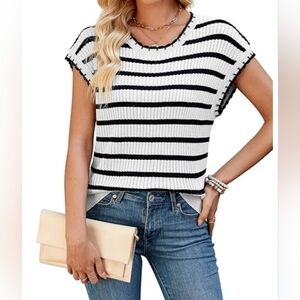 NEW Heytalala Amazon Sleeveless Striped Knit Summer Sweater Vest Size 2X NWT